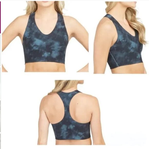 Spanx Longline Medium Impact Sports Bra – Storm Tie-Dye‎ – Size Large - Picture 2 of 10